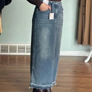 NWT blue jean maxi skirt